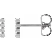 14K Beaded Bar Studs