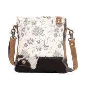 Albino Floral Canvas & Cowhide Shoulder Bag
