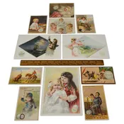 Antique Advertising TRADE CARD Lot of 11 "CLARK'S O.N.T. SPOOL COTTON" Mile-End