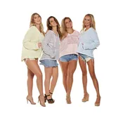 Boxy Cut Sweater knit hoodie with kangaroo pocket Style #4507