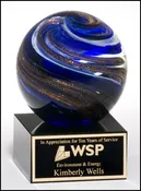 Art Glass Globe on Base