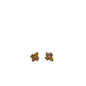 10K Tri-Color Gold Stud Grape Leaf Earrings