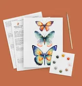 All-In-One Beginner Watercolor Paint Set - Butterflies