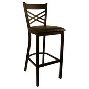 6159B: CROSS BACK Metal Barstool | Textured Black