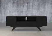 MAXWELL-78" EBONY MEDIA CONSOLE IN AMERICAN RED OAK