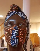 5. FACE MASK + HEAD WRAP / SHAWL (AFRICAN CLOTH) ACI-FMHW1955
