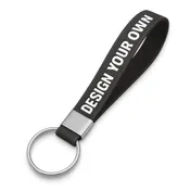 Custom Keychain - Silicone With Ink Imprint - 10ct - Black