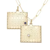 10K Gold "1960s Calendar" Double Sided Customizable Pendant