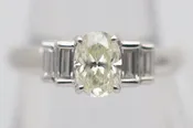 1.04 Carat Oval Diamond Platinum Engagement Ring