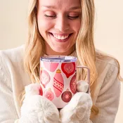 14 oz Insulated Mug-Merry Ornaments