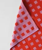 Squares Woven Terry Tea Towel – Lilac/Warm Red