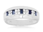 Channel set Diamond and Sapphire Ring