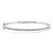 14K White Gold Diamond Bangle Bracelet