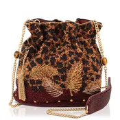 A Little Wild beaded leopard print crossbody bag