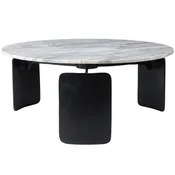 3-Footed Marble Top Coffee Table, Grey