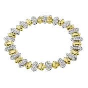 Alternating Geometric Gold & Diamond Link Bracelet