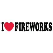 “I Love Fireworks” Vinyl Bumper Sticker