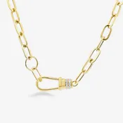 0.20CT Charm Holder Front Clasp Paperclip Necklace