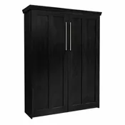 Contemporary Face Murphy Bed Vertical Queen Oak Painted Black Discounted (VQ107-O-PB)
