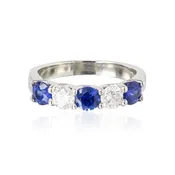 5-Stone Diamond & Sapphire "U" Band