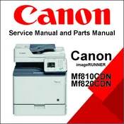 CANON Color imageCLASS – Service Manual and Parts Manual MF810CDN, MF820CDN