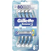 Gillette Sensor3 Cool Men's Disposable Razors, 8 Count
