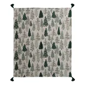 Throw w Tree Pattern & Tassels