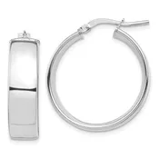 7mm Hoop Earrings 14k White Gold