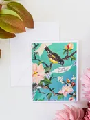 Birthday Bird & Blossoms Greeting Card by Carpe Diem Papers