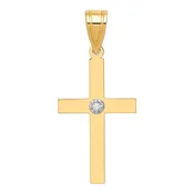 14K Gold Diamond Cross Pendant