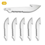3.0" 50% SERRATED DROP POINT BLADES | 6-PACK