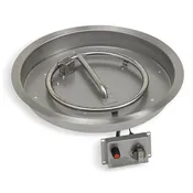 19″ Round Stainless Steel Drop-in Fire Pit Pan With Electric Ignition System kit, CSA Certified