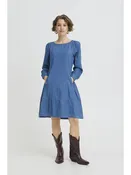 b.young Bykairon Chambray Denim A-Line Dress – Mid Blue