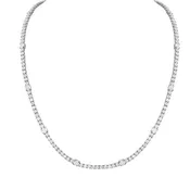 11.17ct Round Brilliant Diamond Stationed Tennis Necklace in 18K White Gold