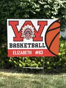 wayne basketball sign with player name and jersey number — Progressive Printers Inc.