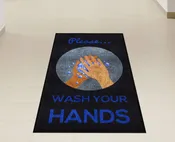 Please Wash your Hands Bubbles 3×5 Message Mat