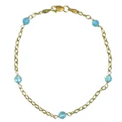14K Gold Chelside 4mm Oval Link Chain Bracelet