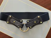 Claiborne Belt in Navy Faux Croc with Navy Strap