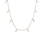 14K Rose Gold Pear Diamond Dangle Bead Necklace - 0.96 CTW