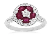 Five Stone Ruby and Diamond Ring