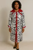 Red and White Jacket Dress