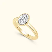 2.00 CTW Bezel-Set Oval-Cut Lab-Grown Diamond Ring