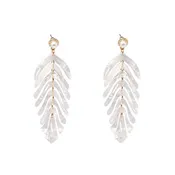 Leaf Drop Earrings In Ivory