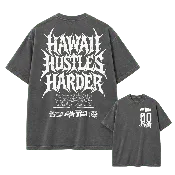 Hawaii Hustles Harder Eggshell/ Grey