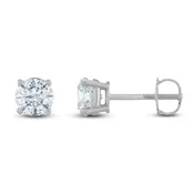 Certified Diamond Solitaire Earrings 1-1/4 ct tw Round 14K White Gold (I1/I)