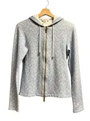 Celine Blue and White Macadam Monogram Zip Up Size S Women's Tops