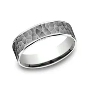 Ammara Stone Max White Gold Tantalum 6.5mm Men's Wedding Band