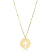 16" Necklace Gold - Blessed Gold Disc