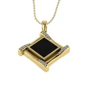 Black Coral Gold Stone Pendant
