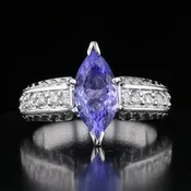 14K White Gold 1.76ct Marquise Tanzanite Ring